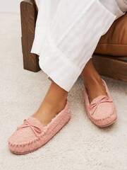 Pink Moccasin Slippers - Image 1 of 7