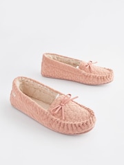 Pink Moccasin Slippers - Image 3 of 7
