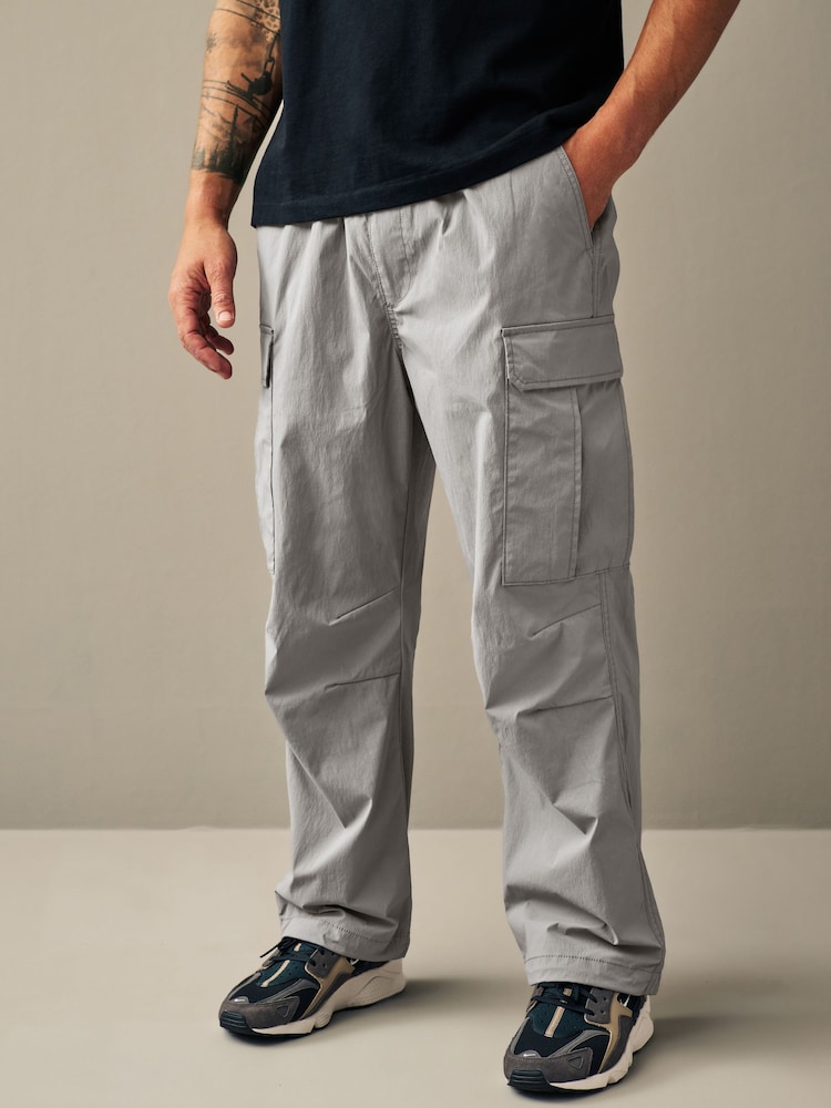 Grey Parachute Relaxed Cargo Trousers - Image 1 of 14 Grey Parachute Relaxed Cargo Trousers - Image 1 of 14