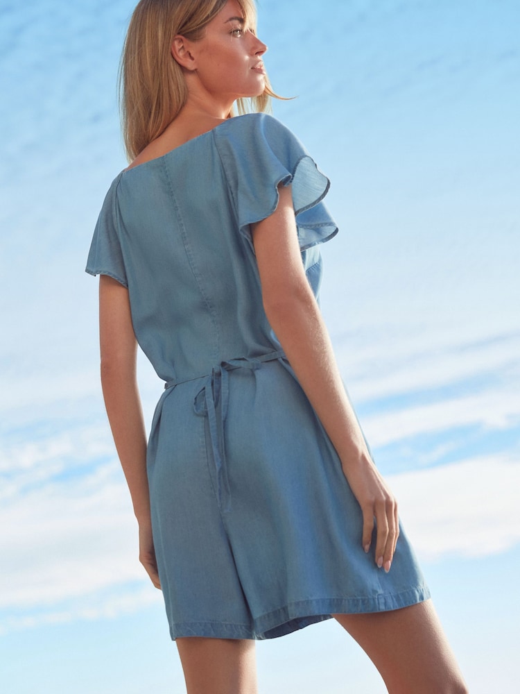 Mid Blue TENCEL™ Summer Playsuit - Image 1 of 6