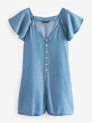 Mid Blue TENCEL™ Summer Playsuit - Image 3 of 6