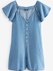 Mid Blue TENCEL™ Summer Playsuit - Image 5 of 6