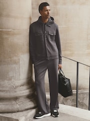 Reiss Charcoal Grey Rivo Premium Interlock Relaxed-Fit Joggers - Image 1 of 7