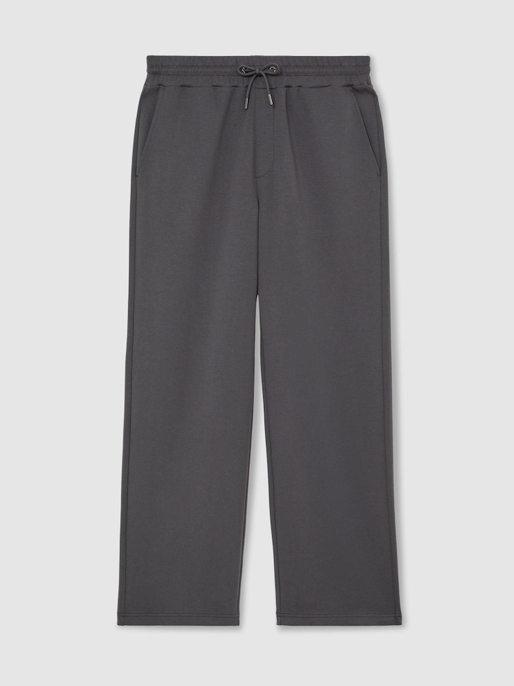 Reiss Charcoal Grey Rivo Premium Interlock Relaxed-Fit Joggers - Image 2 of 7 Reiss Charcoal Grey Rivo Premium Interlock Relaxed-Fit Joggers - Image 2 of 7