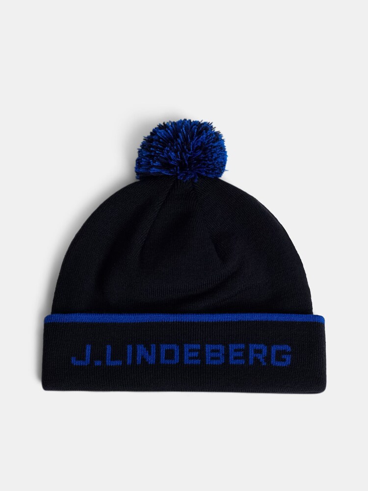 J.Lindeberg Blue Bobble Beanie Hat - Image 1 of 3