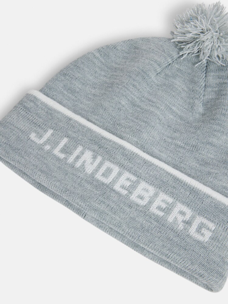 J.Lindeberg Grey Bobble Beanie Hat - Image 2 of 2