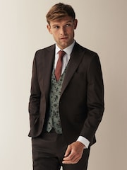 Forest Green Floral Regular Fit Occasion Waistcoat - Image 4 of 12