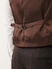 Forest Green Floral Regular Fit Occasion Waistcoat - Image 7 of 12