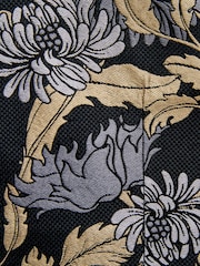 Black/Yellow Gold Floral Regular Fit Occasion Waistcoat - Image 9 of 11