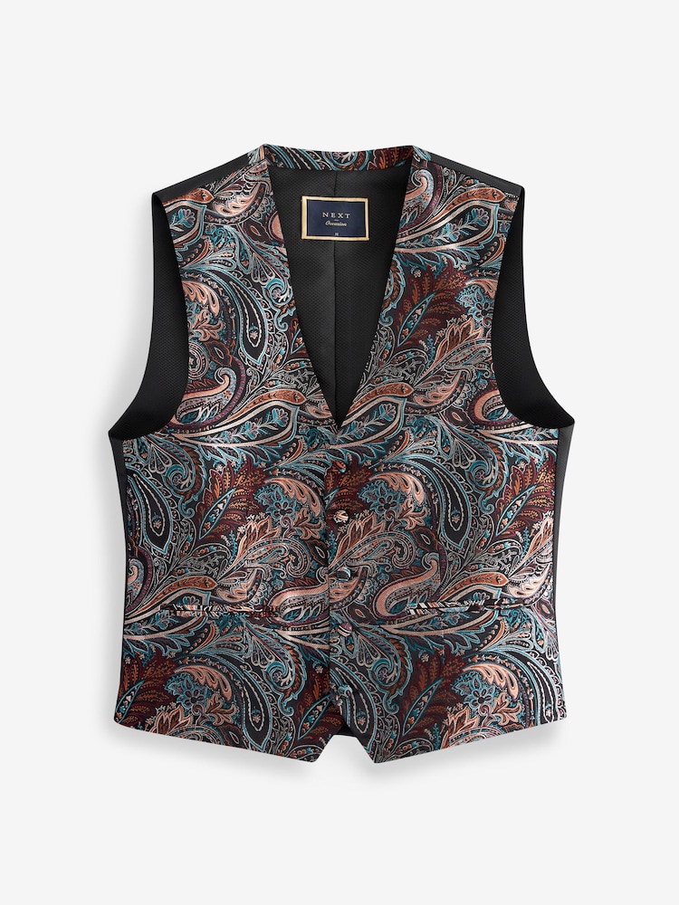 Buy Multi Coloured Burgundy Red Paisley Regular Fit Occasion