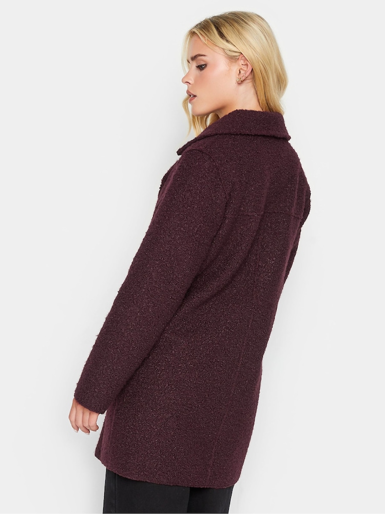 PixieGirl Petite Burgundy Red Biker Coat - Image 2 of 5