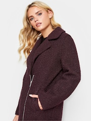 PixieGirl Petite Burgundy Red Biker Coat - Image 5 of 5