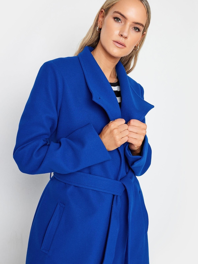 Long Tall Sally Blue Formal Wrap Coat - Image 5 of 5