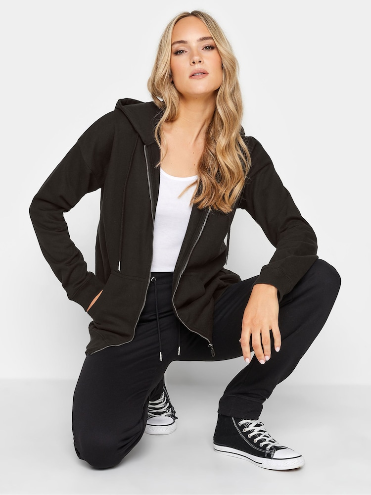 Schwarz - Long Tall Sally Kapuzenjacke mit durchgängigem Reißverschluss - Bild 1 von 4 Schwarz - Long Tall Sally Kapuzenjacke mit durchgängigem Reißverschluss - Bild 1 von 4