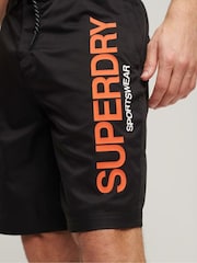 Superdry Black Sportswear Recycled Board Shorts - Image 4 of 6