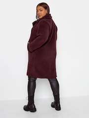 Yours Curve Red Faux Fur Coat - Image 3 of 6