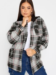 Розовый - Трикотажная куртка с капюшоном Yours Curve - Изображение 1 из 4