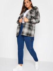 Розовый - Трикотажная куртка с капюшоном Yours Curve - Изображение 3 из 4