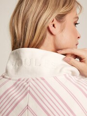 Joules Burnham Pink/White Funnel Neck Quarter Zip Sweatshirt - Image 6 of 6