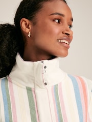 Joules Burnham Multi Stripe Funnel Neck Quarter Zip Sweatshirt - Image 4 of 7