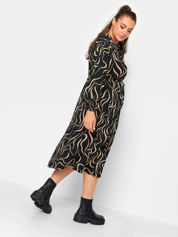 Yours Curve Black Long Sleeve Shirt Dress - Image 2 of 4
