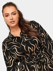 Yours Curve Black Long Sleeve Shirt Dress - Image 4 of 4