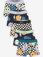 Checkerboard Smile Trunks 5 Pack (1.5-16yrs) - Image 1 of 1