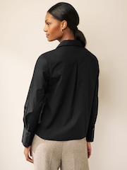 Black Fitted Collared Long Sleeve Shirt - Image 2 of 6