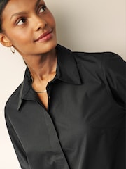 Black Fitted Collared Long Sleeve Shirt - Image 3 of 6