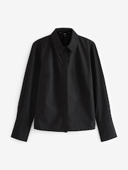 Black Fitted Collared Long Sleeve Shirt - Image 5 of 6