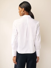 White Fitted Collared Long Sleeve Shirt - Image 2 of 7