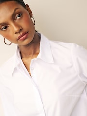 White Fitted Collared Long Sleeve Shirt - Image 4 of 7
