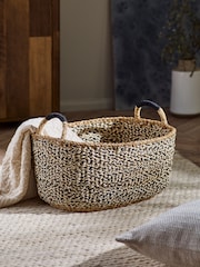 Monochrome Seagrass Laundry Basket - Image 1 of 4