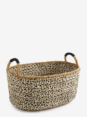 Monochrome Seagrass Laundry Basket - Image 4 of 4