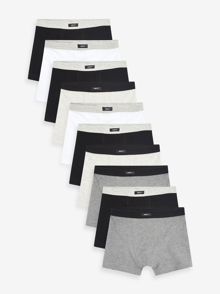 Grey Soft Waistband Trunks 10 Pack (2-16yrs) - Image 1 of 1 Grey Soft Waistband Trunks 10 Pack (2-16yrs) - Image 1 of 1
