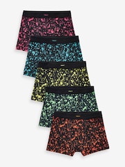 Schwarz mit Spritzer-Muster - Boxershorts mit weichem Taillenbund im 5er-Pack (3 bis 16 Jahre) - Bild 1 von 3