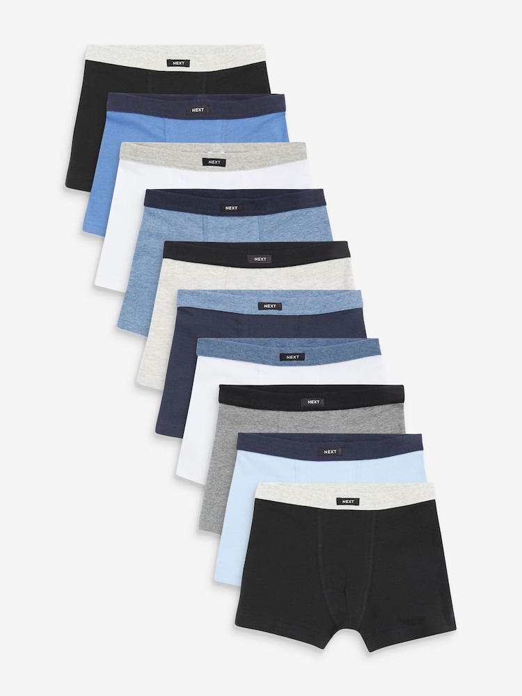 Blue Soft Waistband Trunks 10 Pack (2-16yrs) - Image 1 of 12