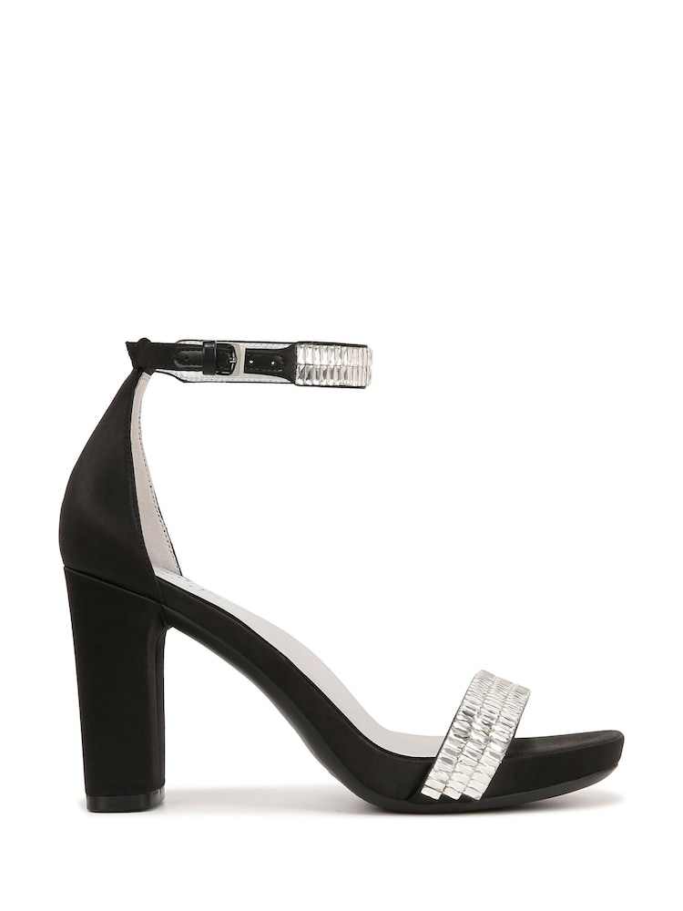 Naturalizer Joy Sparkle Ankle Strap Heeled Black Sandals - Image 1 of 7