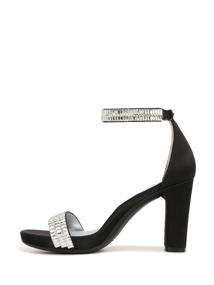 Naturalizer Joy Sparkle Ankle Strap Heeled Black Sandals - Image 2 of 7