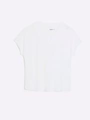Off white - Camiseta de vestir con cuello de pico de River Island - Imagen 5 de 6