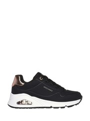 Skechers Black Uno Gen1 Shimmer Away Trainers - Image 2 of 5