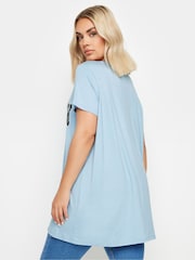 Yours Curve Blue 'New York' Slogan T-Shirt - Image 3 of 5