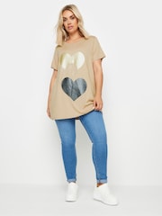 Yours Curve Natural 'New York' Slogan T-Shirt - Image 2 of 5