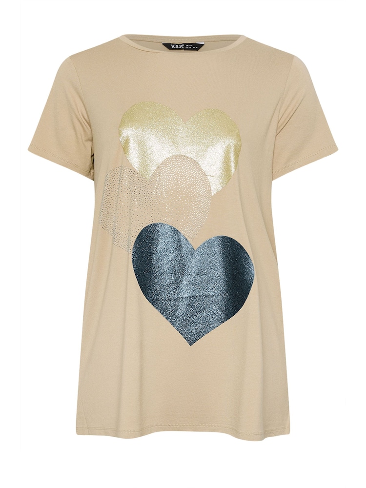 Yours Curve Natural 'New York' Slogan T-Shirt - Image 5 of 5