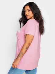 Yours Curve Pink 'New York' Slogan T-Shirt - Image 3 of 5