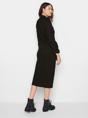 Long Tall Sally Black Denim Button Through Midi Dress - Image 3 of 5