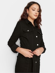Long Tall Sally Black Denim Button Through Midi Dress - Image 5 of 5