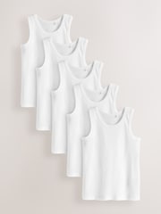White Vests 5 Pack (1.5-16yrs) - Image 1 of 4
