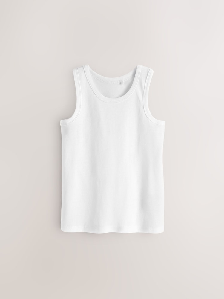White Organic Cotton Vests 10 Pack (1.5-16yrs) - Image 2 of 4