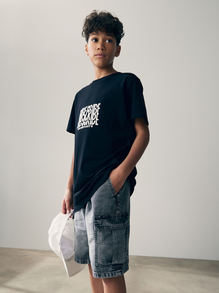 Blue/Black Subscribe Short Sleeve Relaxed Heavyweight T-Shirts 2Pk (3-16yrs) - Image 2 of 9